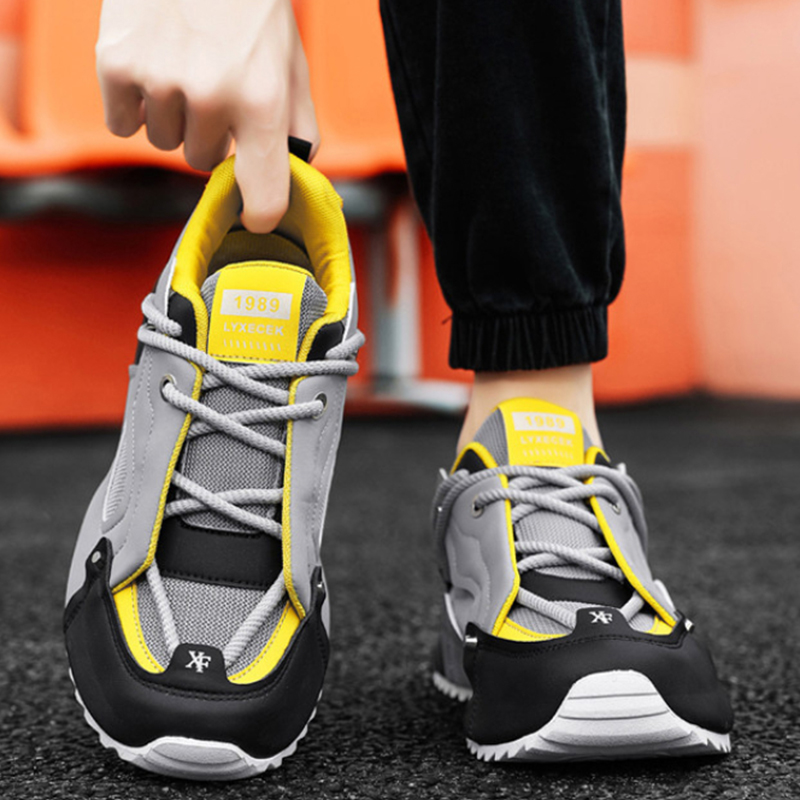 Men Shoes Trainers - Серые, черные и желтые массивные кроссовки