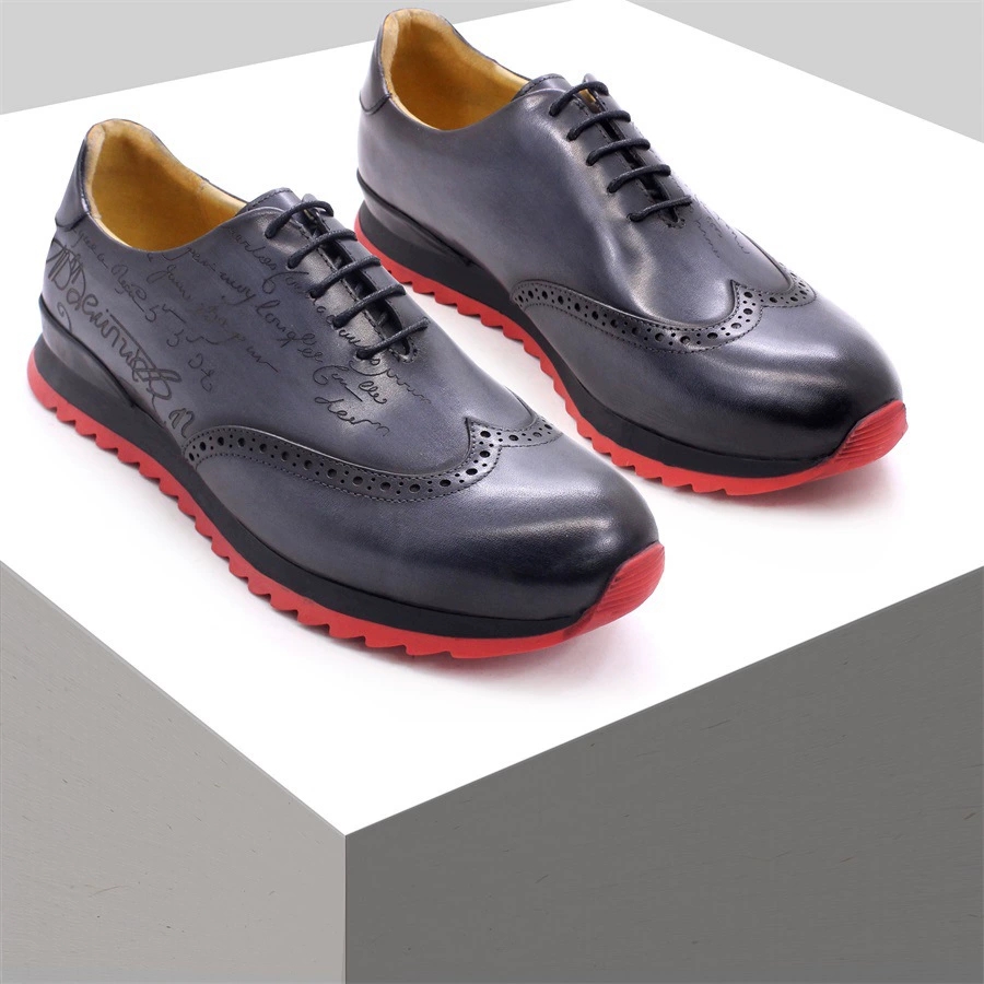 Oxford Brogue Leather - Роскошные дизайнерские мужские кроссовки-оксфорды из коровьей