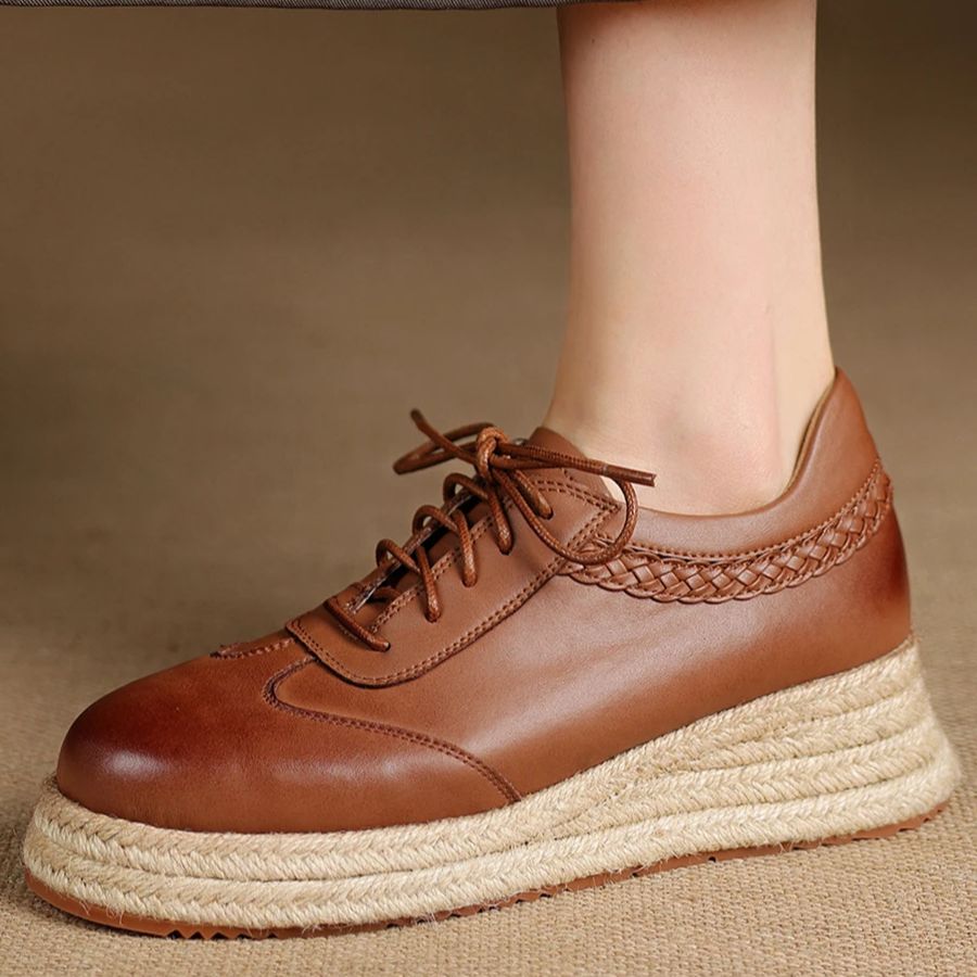Oxford Brogue Leather - EAGSITY коричневые туфли-оксфорды из коровьей кожи,