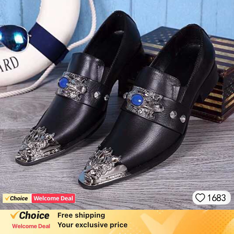 Oxford Brogue Leather - Мужская обувь Итальянский стиль Кожаные модельные