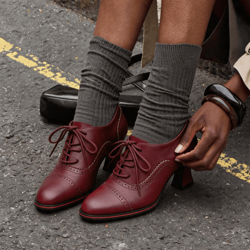 Oxford Brogue Leather - Женские туфли-оксфорды из искусственной кожи на