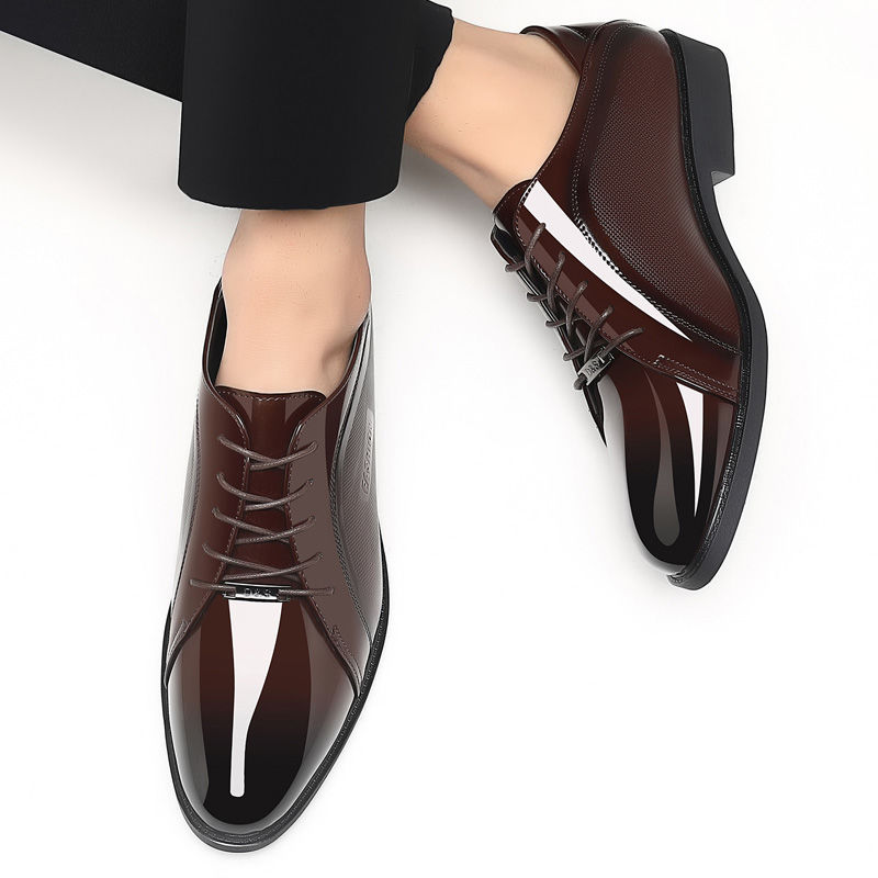 Яркая черная социальная обувь  – обзор и цена Men Shoes Clearance