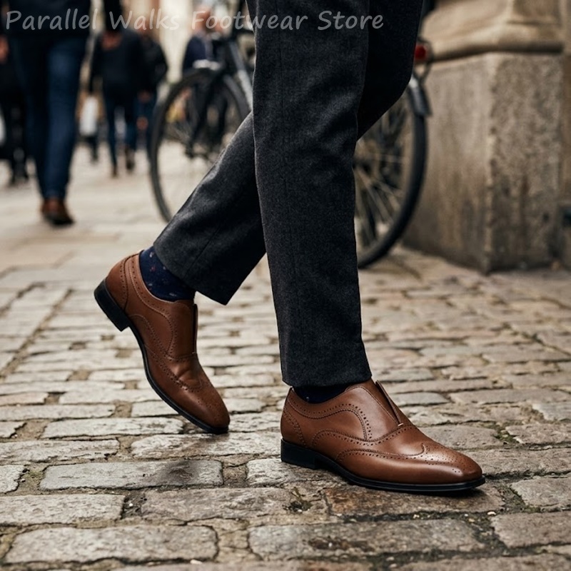 Мужские коричневые кожаные туф – обзор и цена Oxford Brogue Leather